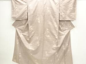 未使用品　鶴模様織り出し手織り紬着物